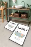 Badrumsmatta Set Mijölnir Flerfärgad 100% Polyester Digitaltryck Antibakteriell Halkfri 50x60 cm & 60x100 cm - Badrumsmattor och våtrumsmattor - 8683743997985 - 1
