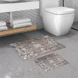 Badrumsmatta Set Mijölnir Brun 100% Polyester Halkfri Antibakteriell 50x60 cm & 60x100 cm - Badrumsmattor och våtrumsmattor - 8683342421355 - 2