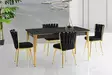 Matbord Hanah Home Damla Svart Guld Spånskiva 144x78x90 cm - Matbord - 8683743769865 - 4