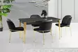 Matbord Hanah Home Damla Svart Guld Spånskiva 144x78x90 cm - Matbord - 8683743769865 - 3