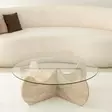 Soffbord Hanah Home Himalayas Travertine Glas Spånskiva 90x30 cm - Soffbord - 8684283059225 - 8