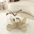 Soffbord Hanah Home Himalayas Travertine Glas Spånskiva 90x30 cm - Soffbord - 8684283059225 - 3