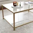 Soffbord Hanah Home Astro Guld Härdat Glas 90x40x60 cm - Soffbord - 8682870730885 - 3