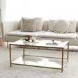 Soffbord Hanah Home Astro Guld Härdat Glas 90x40x60 cm - Soffbord - 8682870730885 - 1