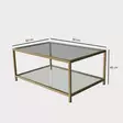 Soffbord Hanah Home Astro Guld Härdat Glas 90x40x60 cm - Soffbord - 8682870730885 - 7