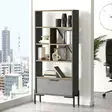 Bokhylla Hanah Home Vs4 Cga Brun Grå Antracit Spånskiva Metall 75,5x160,8x44,5 cm - Bokhyllor - 8683342510905 - 3