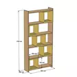 Bokhylla Hanah Home Walnut Cream Valnöt Spånskiva 80x170x22 cm - Bokhyllor - 8681875183405 - 5