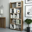 Bokhylla Hanah Home Walnut Cream Valnöt Spånskiva 80x170x22 cm - Bokhyllor - 8681875183405 - 2