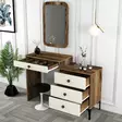 Sminkbord Hanah Home Lizbon 547 Valnöt Spånskiva 124x84,7x40 cm - Toalettbord - 8683743327225 - 5