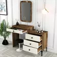 Sminkbord Hanah Home Lizbon 547 Valnöt Spånskiva 124x84,7x40 cm - Toalettbord - 8683743327225 - 4