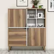 Förvaringsskåp Hanah Home Pulse Valnöt Vit Spånskiva 100x115x30 cm - Skåp och byråer - 8681875413175 - 2