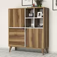 Förvaringsskåp Hanah Home Pulse Valnöt Vit Spånskiva 100x115x30 cm - Skåp och byråer - 8681875413175 - 4