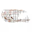 Väggdekor Metall Wallity Flerfärgad Metall 100x45x4 cm - Dekorationer, prydnadsföremål - 8683743851485 - 1