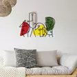 Väggdekor Metall Wallity Kubizm Flerfärgad Metall Trä 71x52 cm - Dekorationer, prydnadsföremål - 8684282053675 - 3