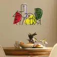 Väggdekor Metall Wallity Kubizm Flerfärgad Metall Trä 71x52 cm - Dekorationer, prydnadsföremål - 8684282053675 - 4