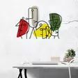 Väggdekor Metall Wallity Kubizm Flerfärgad Metall Trä 71x52 cm - Dekorationer, prydnadsföremål - 8684282053675 - 5