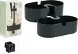Duschstångshylla i svart plast 24 x 13 cm - Badrumstillbehör - 8721037783385 - 1
