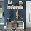 Hallmöbel Hanah Home P2 1636 Vit Valnöt Spånskiva 120x45x40 cm - Klädhängare - 8683743395705 - 8