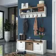 Hallmöbel Hanah Home P2 1636 Vit Valnöt Spånskiva 120x45x40 cm - Klädhängare - 8683743395705 - 3