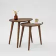 Nästbord Hanah Home Sweet Set Valnöt Massiv Furu Massivt Trä 50x48x33 cm 50x52x33 cm - Bord - 8683742112075 - 8