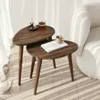 Nästbord Hanah Home Sweet Set Valnöt Massiv Furu Massivt Trä 50x48x33 cm 50x52x33 cm - Bord - 8683742112075 - 2