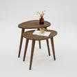 Nästbord Hanah Home Sweet Set Valnöt Massiv Furu Massivt Trä 50x48x33 cm 50x52x33 cm - Bord - 8683742112075 - 7