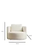 Öronlappsfåtölj Atelier del Sofa Asos Cream Kräm Polyester 105x100x71 cm - Fåtöljer - 8683742690825 - 6