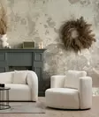 Öronlappsfåtölj Atelier del Sofa Asos Cream Kräm Polyester 105x100x71 cm - Fåtöljer - 8683742690825 - 2