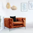 Öronlappsfåtölj Atelier del Sofa Como Orange Polyester 108x90x70 cm - Fåtöljer - 8683342529075 - 2