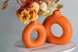 Vas Aberto Design Iskandinav Halka Orange Keramik 15x4x20 cm 15x4x16 cm - Hängande blomkrukor och vaser - 8684282698265 - 3