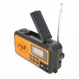 PNI DYN300 bärbar radio med dynamo, solcellsladdning, ficklampa, 4000 mAh powerbank, SOS, IPX3, orange - Radioapparater - 5949066537325 - 6