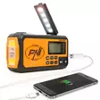 PNI DYN300 bärbar radio med dynamo, solcellsladdning, ficklampa, 4000 mAh powerbank, SOS, IPX3, orange - Radioapparater - 5949066537325 - 5