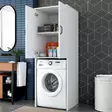 Tvättmaskinskåp Hanah Home KD110 Vit Spånskiva 65x181,8x62,5 cm - Skåp och byråer - 8684283108855 - 6