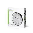 Väggklocka | Diameter: 300 mm | Plast | Tyst rörelse | Termometer (temperatur) | Hygrometer | Svart / Vit - Klockor - 5412810473915 - 67