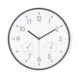 Väggklocka | Diameter: 300 mm | Plast | Tyst rörelse | Termometer (temperatur) | Hygrometer | Svart / Vit - Klockor - 5412810473915 - 1