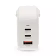 Väggladdare | 70 W | GaN | PD3.0 | Snabbladdnings funktion | 1.5 / 2.25 A / 2.5 / 3.0 / 3.5 A | Antal utgångar: 3 | USB-A / 2x USB-C | Automatiskt val av Spänning | Vit - Nätladdare - 5412810470235 - 10