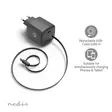 Väggladdare | Med indragbar kabel | 65 W | GaN | PD3.0 30W | 3.0 / 3.25 A A | Antal utgångar: 1 | USB-C | USB-C utdragbar kabel | 0.75 m | Automatiskt val av Spänning | Svart - Nätladdare - 5412810475575 - 50