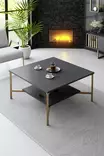 Soffbord Hanah Home Gold Line Antracit Svart Spånskiva 80x80x40 cm - Soffbord - 8683742126225 - 2