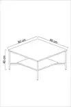 Soffbord Hanah Home Gold Line Antracit Svart Spånskiva 80x80x40 cm - Soffbord - 8683742126225 - 4