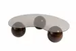 Soffbord Hanah Home Sphere Valnöt Brons Härdat Glas Polyuretan 120x30x70 cm - Soffbord - 8684283728695 - 1