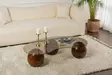 Soffbord Hanah Home Sphere Valnöt Brons Härdat Glas Polyuretan 120x30x70 cm - Soffbord - 8684283728695 - 2