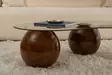 Soffbord Hanah Home Sphere Valnöt Brons Härdat Glas Polyuretan 120x30x70 cm - Soffbord - 8684283728695 - 6