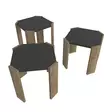 Soffbord Hanah Home Lori Antracit Valnöt Spånskiva 44,5x41x44,5 cm - Soffbord - 8683743960095 - 7
