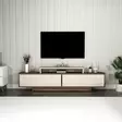 TV-bänk Hanah Home Grasyas Ljus Valnöt Beige Spånskiva 180x50,2x29,6 cm - TV-bänkar - 8684283434015 - 2