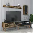 TV-bänk Hanah Home Valensiya Valnöt Antracit Spånskiva 180x35x45 cm - TV-bänkar - 8684282088165 - 4