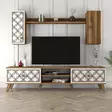 TV-bänk Hanah Home Class S Valnöt Vit Spånskiva 180x44x35 cm - TV-bänkar - 8681875184365 - 5