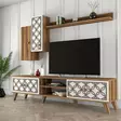 TV-bänk Hanah Home Class S Valnöt Vit Spånskiva 180x44x35 cm - TV-bänkar - 8681875184365 - 3
