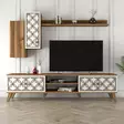 TV-bänk Hanah Home Class S Valnöt Vit Spånskiva 180x44x35 cm - TV-bänkar - 8681875184365 - 2