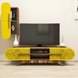 TV-bänk Hanah Home Defne Valnöt Gul Spånskiva 145x37x35 cm - TV-bänkar - 8681875184495 - 3