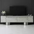 TV-bänk Hanah Home Bohem Travertin Silver Spånskiva 180x50x30 cm - TV-bänkar - 8684283557165 - 3